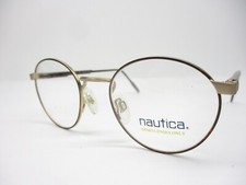 New Vintage Eyeglass Frames Nautica Italy Unisex Demi Amber Retro Round NOS