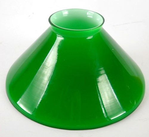 Vetro ricambio Lampada ministeriale americana england 15 cm a cono verde opaline - Foto 2 di 2