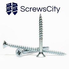 HARDENED ZINC COUNTERSUNK WOOD SCREWS -  CHIPBOARD SCREWS - !!! ALL SIZES !!!