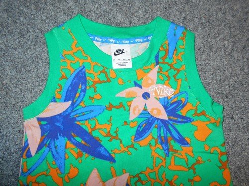 NIKE FB1091 FLOWER PRINT YOUTH GIRLS XS TANKTOP STYLE SUMMER DRESS - Picture 2 of 3
