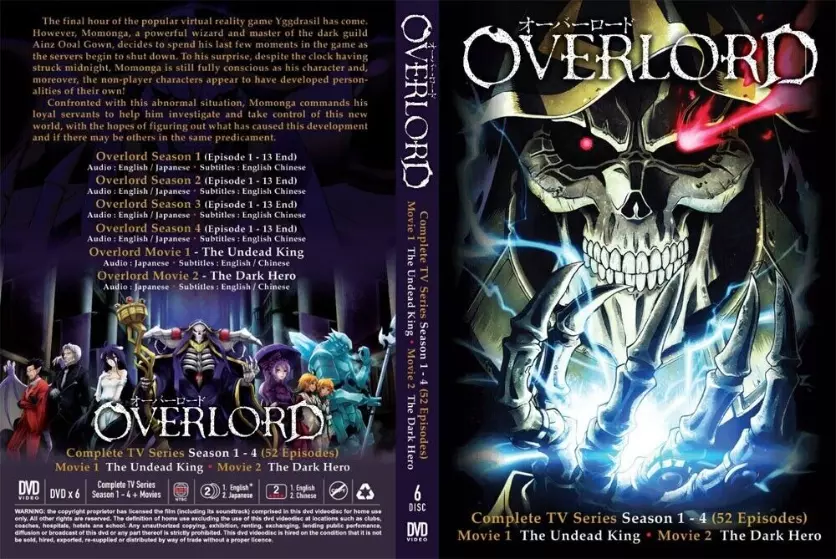 OVERLORD Season 1-4 Vol.1-52 End + 2 Movie ~ENGLISH DUBBED~ANIME DVD  ~REGION ALL