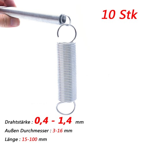Zugfeder Mit Doppelhaken - Federstahl, 2,5x20x180mm, Offene Haken Für Einfache Montage