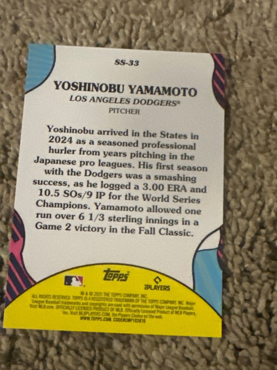 ヴァイスシュヴァルツ yamamoto 2025 Topps Series 2 Yoshinobu Yamamoto Summer Superstars SS