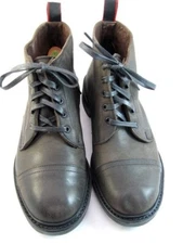 NEW Allen Edmonds "PATTON" Cap-Toe Boots DAINITE RUBBER SOLES 8 E  GREY(443N)