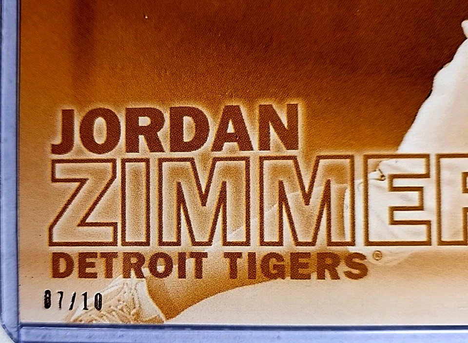Topps Stadium Club 2016 5x7 dorado #268 Jordan Zimmerman/10 Detroit Tigers 7x5 Foto 3 de 3