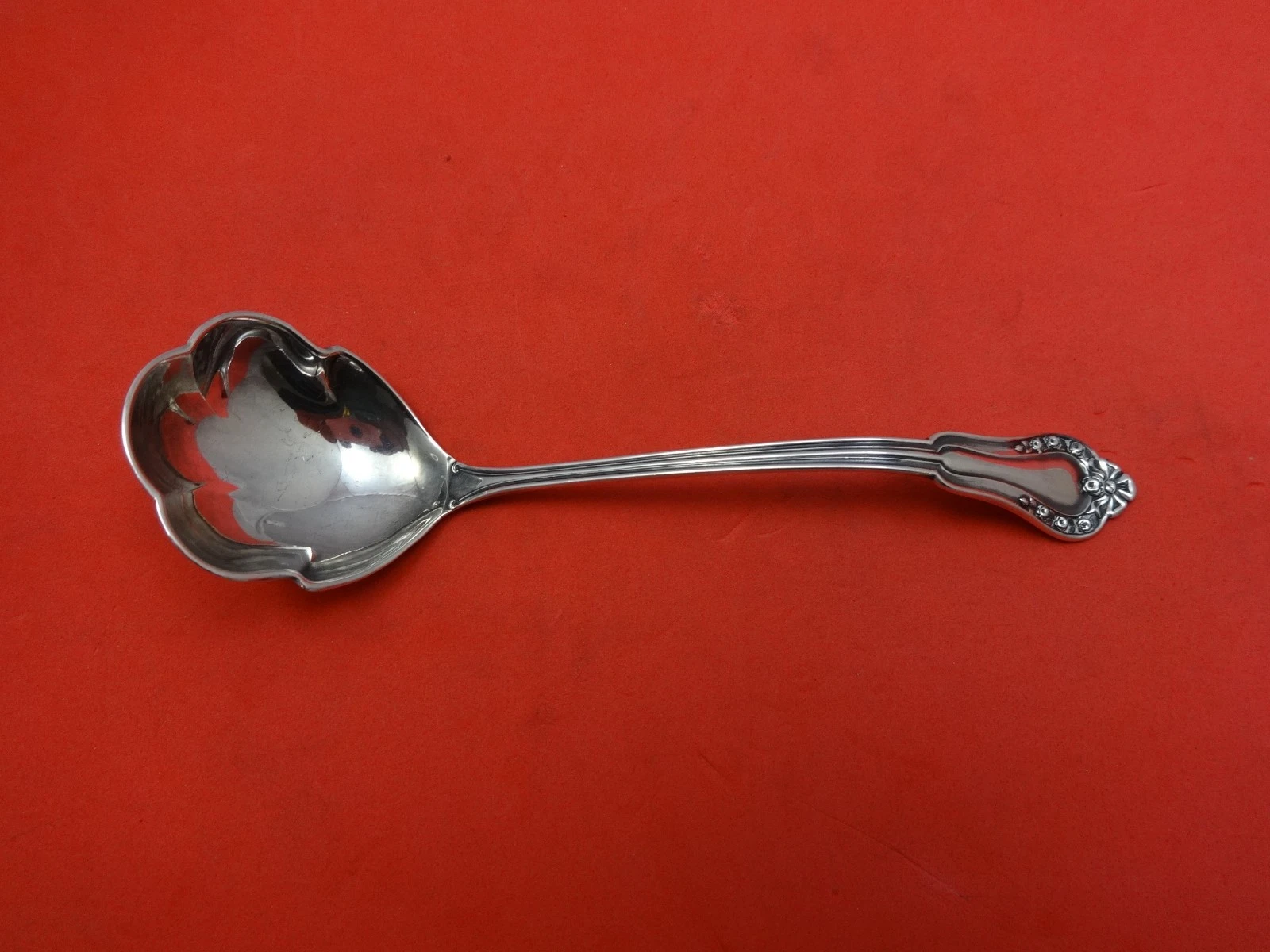 Rosebud by Ssmc-Saart Sterling Silver Sauce Ladle Shell Shape 5 1/2"