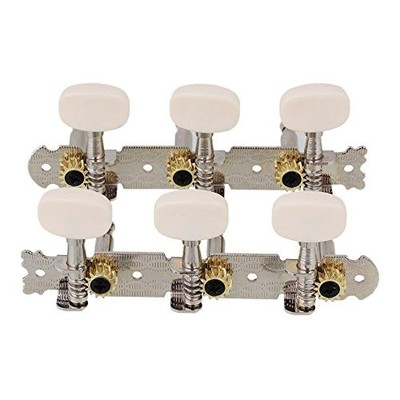 LDEXIN 2Pcs Classical Guitar Tuners 3R3L Machine Head Silver Tone, Beige
