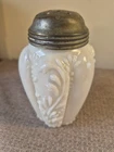 Vtg Antique white milk glass sugar shaker EAPG Tulip pattern 5"
