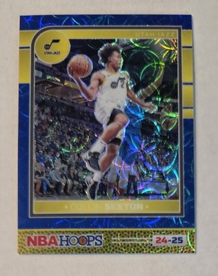 COLLIN SEXTON SN/99 2024-25 Panini NBA Hoops - Premium Blue Scope #35 Jazz