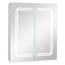 23.5 x 27.5 Inch Bathroom Medicine Cabinet w/ Mirror LED Lighted Mirror Cabinet