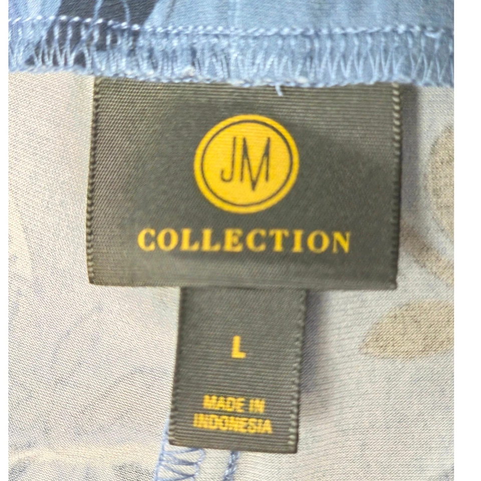 JM Collection Pants Womens Large Blue Floral Paisley Wide Leg Boho Trouser NWT - Image 4 of 4