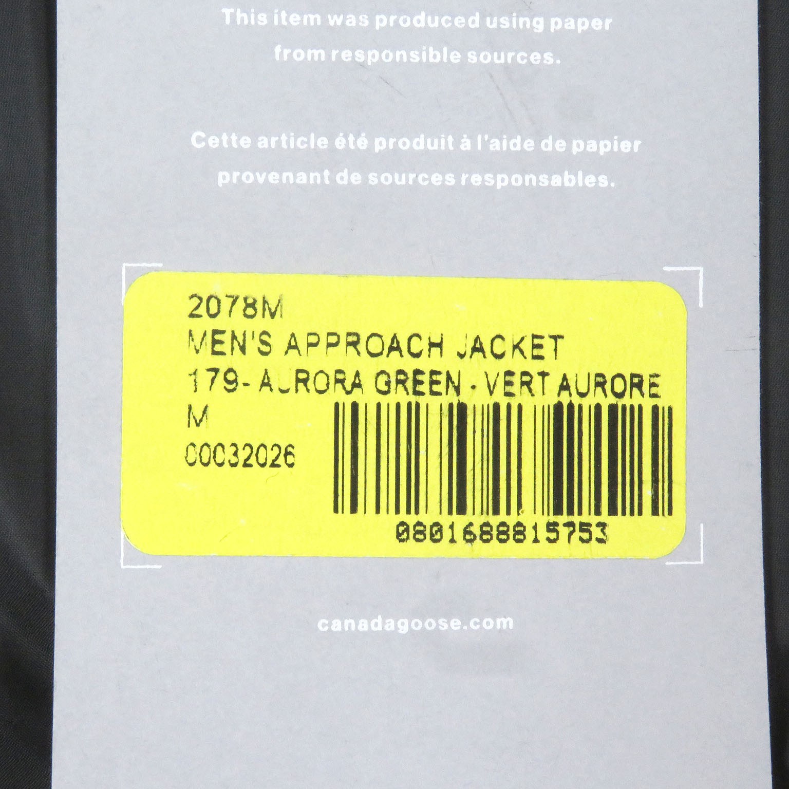 CANADA GOOSE 2078M APPROACH JACKET Down jacket lime green M with garment Men's thumbnail 12