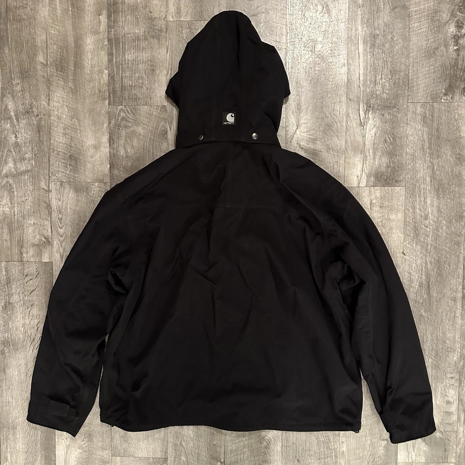 CARHARTT Storm Defender Jacket Men’s XL Black Waterproof Hooded Workwear J162BLK - Image 2 of 4