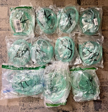 LOT of 10 Oxygen Masks with Tubing  Adjustable Elastic Strap - Green