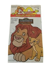 1998 Lion King 2 - Simba's Pride McDonalds Happy Meal Bag, Disney Mufasa Simba