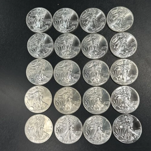 2016 Silver Eagle Roll (20) Coins UNC GEM BU .999 Tube of American Eagle Dollars