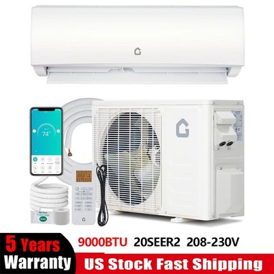 9000 BTU 20 SEER Mini Split Air Conditioner Heat Pump 9K BT UInverter AC 220V