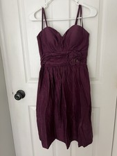 Eliza J Women Above Knee Purple Dress Size 4 Adjusted Spaghetti Straps