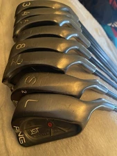 Ping ISI Maroon Dot Iron Set 3,4,5,7,8,9, SW LW 8 Clubs Matching Serials No 6,PW