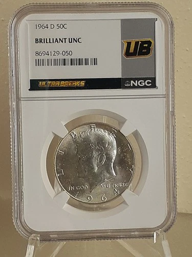 1964 NGC Uncirculated John F. Kennedy 50c Silver Half Dollar Ultra Breaks Slab👀