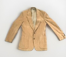 Tan Corduroy Blazer Mens 40L 80s Professor Academia Sport Coat