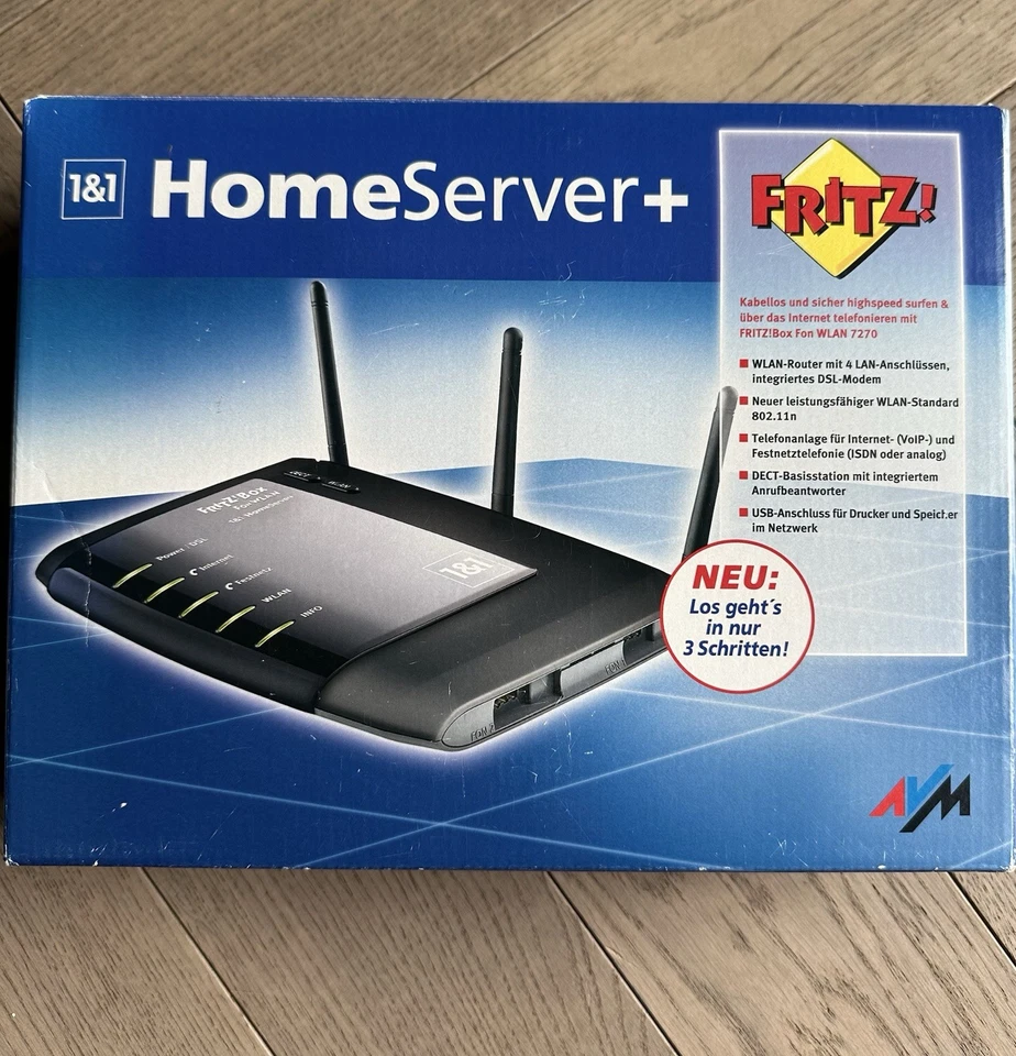 AVM FRITZ!BOX WLAN 7270 V3 1&1 Home Server+ DSL Modem Router