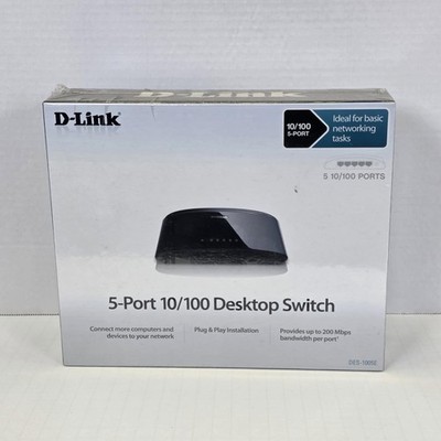 D-Link DES-1005E 5-Port Fast Ethernet Switch - SEALED