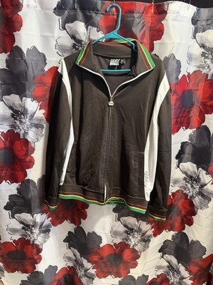 Billabong Rasta Reggae Track Jacket Full Zip Brown White Mens XL