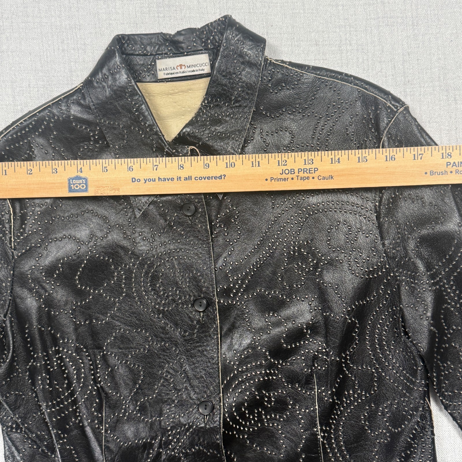 Marisa Minicucci Leather Button Front Perforated … - image 6