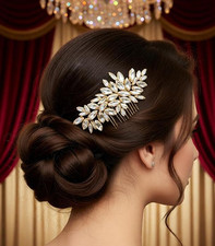 Color Crystal Hair Comb for Wedding Bridal Headpiece with Sparkling Rhinestones