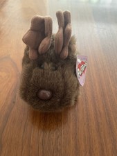 Vintage Puffkins Plush Stuffed Animal Toy with tag Gus the Moose Brown 6612 