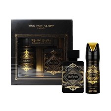 Lattafa Badee Al Oud Eau De Parfum 3.4 oz Body Spray 2 Pcs Gift Set for Unisex