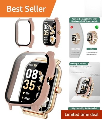 Sleek Pink Hard Case for Haulvean 1.85'' Watch - Lightweight & Scratch Resistant