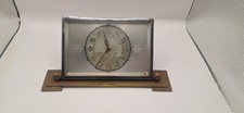 Antique Art Deco Mantel Clock Mechanical 1930s Decor Brass Base