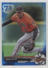 2017 Bowman Chrome Prospects Blue Refractor 70th Anniversary Jomar Reyes fm0