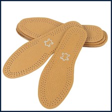 Leather Insoles for Shoes Men Women Breathable Cowhide Shock Absorption Cushion