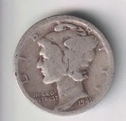 1941-S MERCURY DIME 10¢ SAN FRANCISCO 90% SILVER COIN UNITED STATES MINT