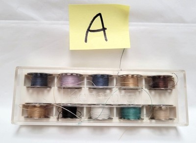 Vintage Kenmore Sewing Machine Partially Filled Bobbins In Plastic Case - Lot A