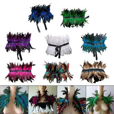 Falscher Feder Schal Plume Gothic Feder Poncho Schulter