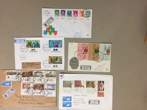 Five Israel registered covers with sets