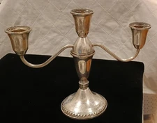 Vintage Mid-Century Duchin Creations Sterling Silver Weighted 3-Arm Candelabra