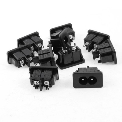10 pcs IEC320 C8 AC Stecker mit Befestigungschraube an Steckdose AC 250 V 2,5 A