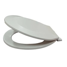 Toilet Seat With Easy Clean Change Hinge Beveled Edge White Plastic Lid