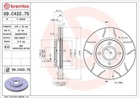 Brembo 2X Bremsscheibe Vorne Ø278Mm FüR Ford Fiesta Vi B-Max Jk 1.0 Ecoboost