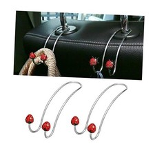 Strawberry Car Decor Hooks, 2 Pack Bling Diamond Seat Back Organizers, Red