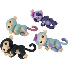 Lot of 4 WowWee Fingerlings Interactive Toys Monkeys & Sloth Electronic Toy