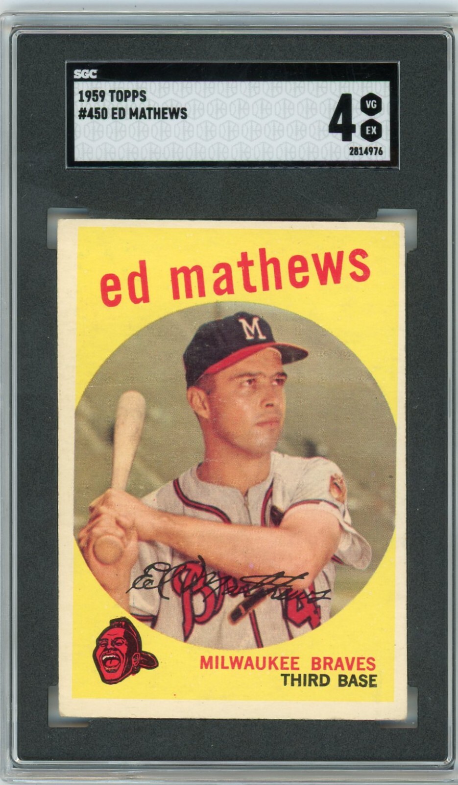 1959 Topps #450 Ed Mathews SGC 4