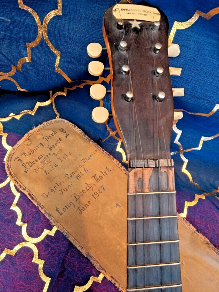 Antique 1920's SMALL BRUNO & SON, NY 22" BANJOLIN Banjo Mandolin For Restoration - Image 2 of 4