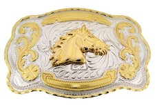 Horse Head Belt Buckle Gold Silver Metal Western Cowboy Rodeo Men Women New
