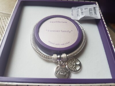Equilibrium versilberter Armreif Armband Freunde Familie Schmuck Geschenk